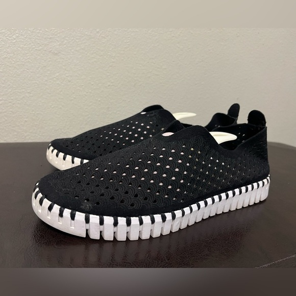 Ilse Jacobsen Tulip 139 black perforated slip on shoes size 38 - Picture 3 of 10